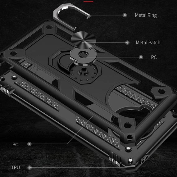 CaseUp Xiaomi Mi 10T Lite Kılıf Magnetic Ring Holder Siyah 4